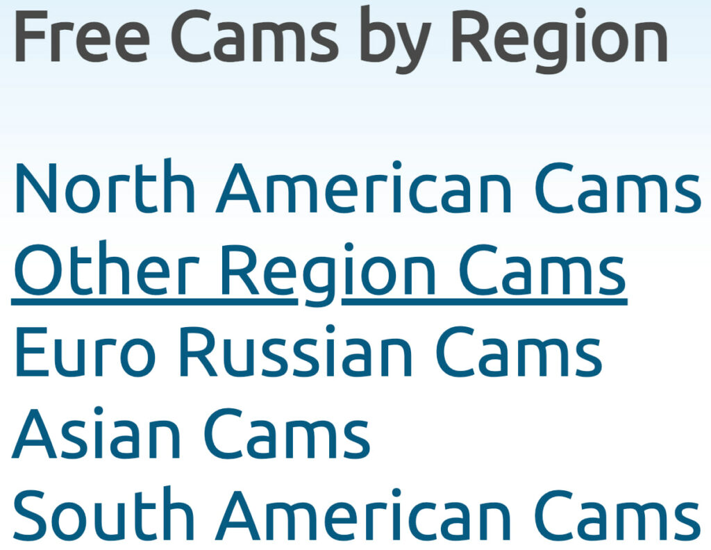chaturbate cams by region